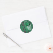 Sticker Rond Basket-ball vert foncé (Enveloppe)