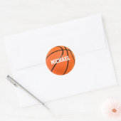 Sticker Rond Basket-ball Votre nom (Enveloppe)