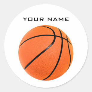 Sticker Rond Basket-ball Votre nom