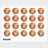 Sticker Rond Basket-ball Votre nom (Feuille)