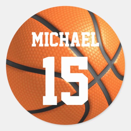 Sticker Rond Basket-ball Votre nom (Devant)