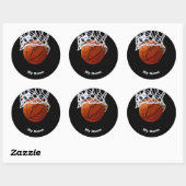 Sticker Rond Basket-ball Votre nom (Feuille)