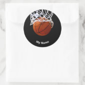 Sticker Rond Basket-ball Votre nom (Sac)