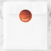 Sticker Rond Basket-ball Votre nom Personnalisé (Sac)