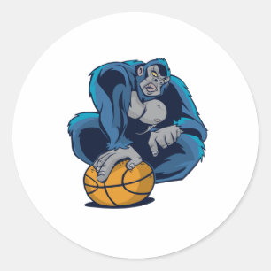 Sticker Rond Basket de Gorilla