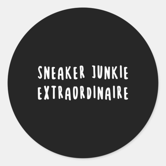 Sticker Rond Basket Junkie Sneakerhead Chaussure Collector Snkr (Devant)