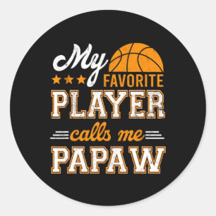Sticker Rond Basket Mon Joueur Favori M'Appelle Papaw