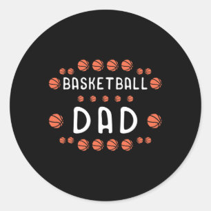 Sticker Rond Basket papa Fan Best Daddy Ever Hooper