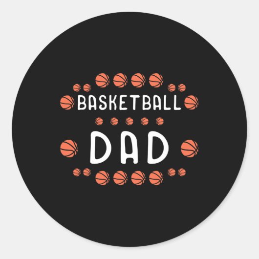 Sticker Rond Basket papa Fan Best Daddy Ever Hooper (Devant)
