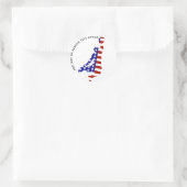 Sticker Rond BASKET Patriotique USA (Sac)