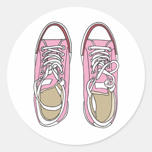 Sticker Rond Basket rose (Devant)