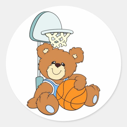 Sticker Rond Basket Teddy Bear (Devant)