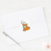 Sticker Rond Basket Teddy Bear (Enveloppe)