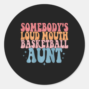 Sticker Rond Basketb à la bouche forte de quelqu'un
