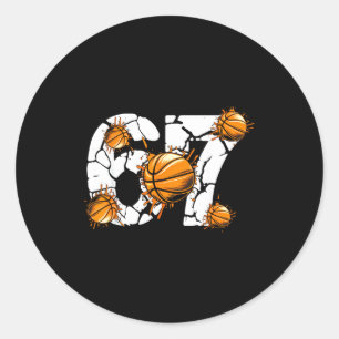 Sticker Rond Basketball 67 Six Sept 6 7 Enfants Drôle Gen Alpha