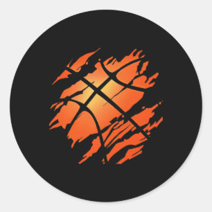 Sticker Rond Basketball américain Drapeau Sports Lover Athlète
