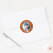 Sticker Rond Basketball Anniversaire de enfant Age Photo (Enveloppe)
