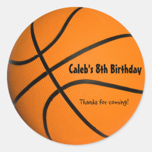 Sticker Rond Basketball Anniversaire Fête Sports Favoriser Stic