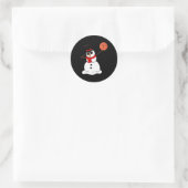Sticker Rond Basketball Basketball Snowman Light Basketto de No (Sac)