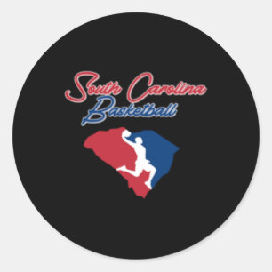 Sticker Rond Basketball de Caroline du Sud (couleurs usa)