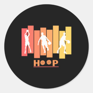 Sticker Rond Basketball de houop amusant - Orange