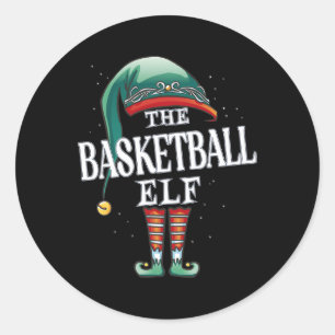 Sticker Rond Basketball Elf Christmas Group Jeu de Pyjama de No