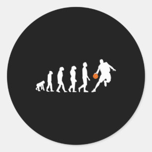 Sticker Rond Basketball Évolution De L'Humanité Amusante Concep