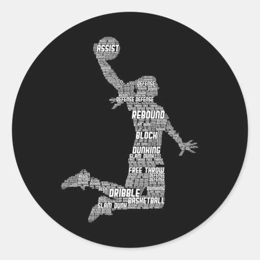 Sticker Rond Basketball Fille Filles Enfants Filles (Devant)