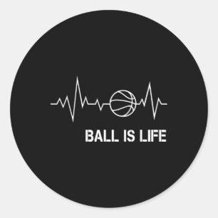 Sticker Rond Basketball Hearbeat Big Balls My Life Baller Play