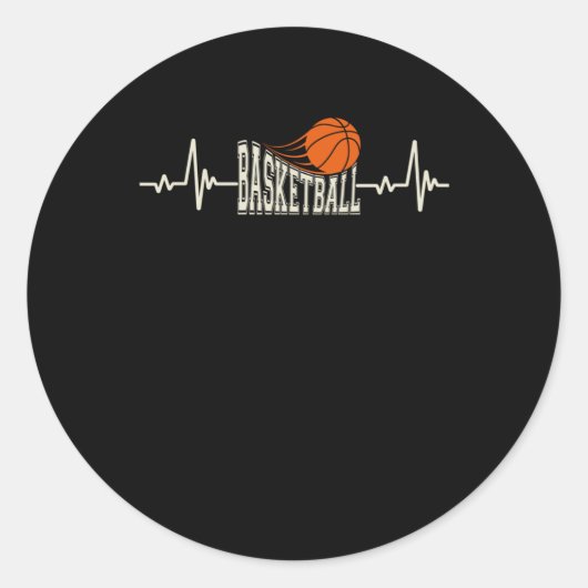 Sticker Rond Basketball Heartbeat 3 (Devant)