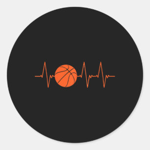 Sticker Rond Basketball Heartbeat Ball