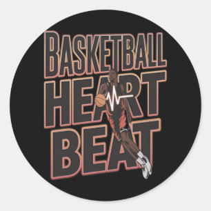 Sticker Rond Basketball Heartbeat - Basketball Breaker - Let
