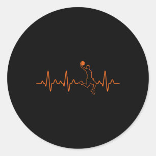 Sticker Rond Basketball Heartbeat Player Ball Coach Don Pour M