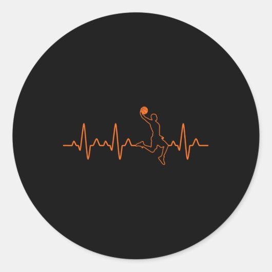 Sticker Rond Basketball Heartbeat Player Ball Coach Don Pour M (Devant)