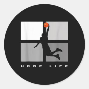 Sticker Rond Basketball Hoop Life Hommes Garçons Fun Basketball
