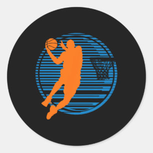 Sticker Rond Basketball Jeu Dunk Joueur Court Sport Ball Team