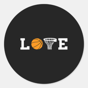 Sticker Rond Basketball Love Basket Baller Jouer Basketball S