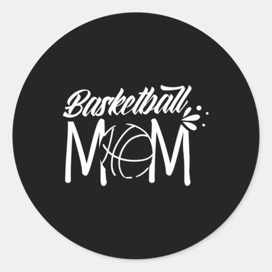 Sticker Rond Basketball Maman Coach Joueur de l'équipe Match Mè (Devant)