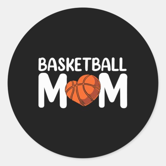 Sticker Rond Basketball Maman Coach Joueur Match Équipe Mère Mo (Devant)
