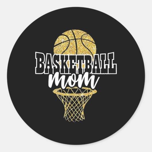 Sticker Rond Basketball Maman Panier (Devant)