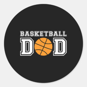 Sticker Rond Basketball Papa Basketball Cadeau Pour Père Basket