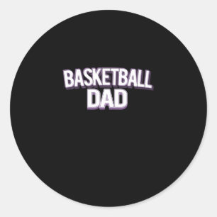 Sticker Rond Basketball Papa - Drôle papa