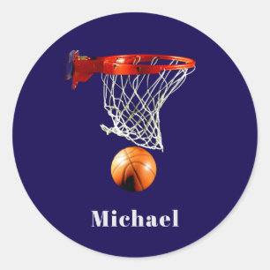 Sticker Rond Basketball Remplacez par Votre Nom