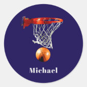 Sticker Rond Basketball Replace with Your Name (Devant)