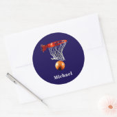 Sticker Rond Basketball Replace with Your Name (Enveloppe)