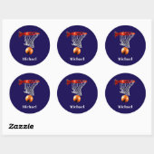 Sticker Rond Basketball Replace with Your Name (Feuille)
