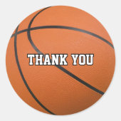 Sticker Rond Basketball Sport Merci (Devant)