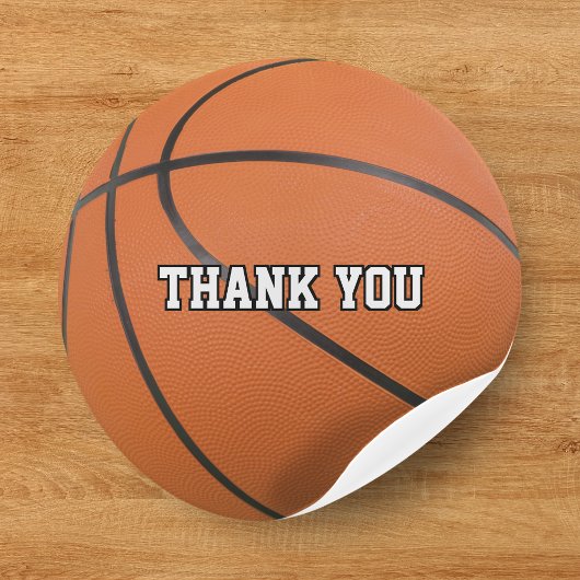 Sticker Rond Basketball Sport Merci