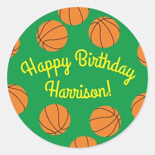 Sticker Rond Basketball Sports Anniversaire (Devant)