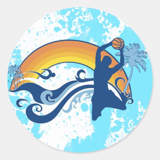 Sticker Rond basketball. summersetz. (Devant)